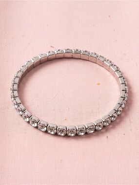Silver Crystal Stretch Tennis Bracelet - Women Jewelry Bracelet